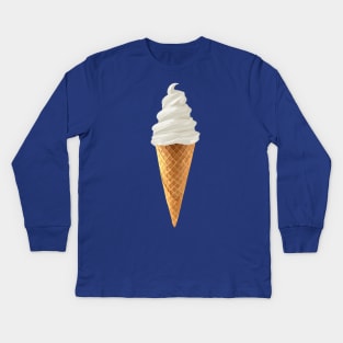 Soft Serve Vanilla Ice Cream Cone Kids Long Sleeve T-Shirt